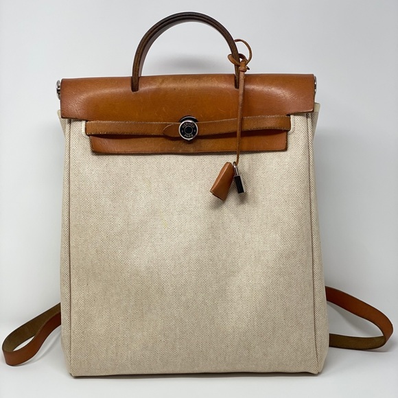 Hermes Handbags - Hermes Canvas Toile Herbag Backpack